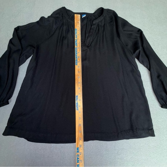 Old Navy Black Women's Flowy Peasant Blouse size large boho vibe coastal cowgirl - Picture 10 of 13